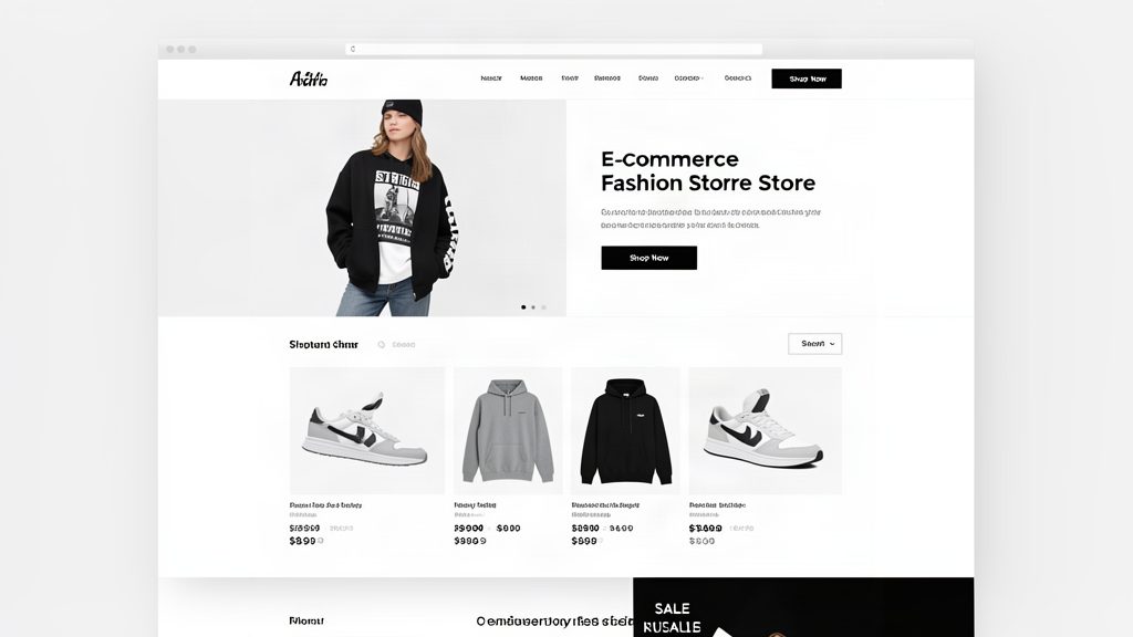 Website design example for an online streetwear fashion store